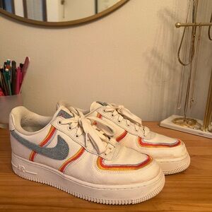 Nike Air Force 1 Sneakers with Multicolor Accents